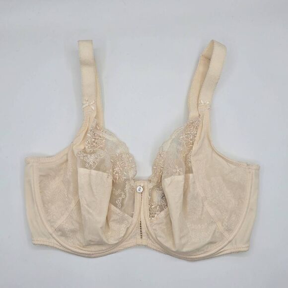 Empreinte Lilly Rose Bra Size 32F Beige Lace Full Cup Underwire - Picture 1 of 5